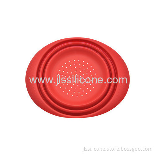 Kitchen Tools Silicone Folded Bowl With Holes On Bottom For Wash 